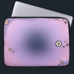 Retrogradiënt en regenboogstraal Paarse lavendel Laptop Sleeve<br><div class="desc">Gradiënt,  regenboog en bloembollen - Retro 70s 60s - Lila / Paars / lavender gradiënt.</div>