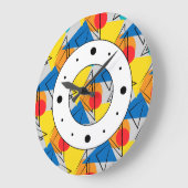 Retrohedendaagse geometrische kleurrijke patronen grote klok (Hoek)
