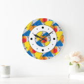 Retrohedendaagse geometrische kleurrijke patronen grote klok (Huis)