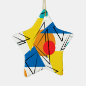 Retrohedendaagse geometrische kleurrijke patronen keramisch ornament (Rechts)