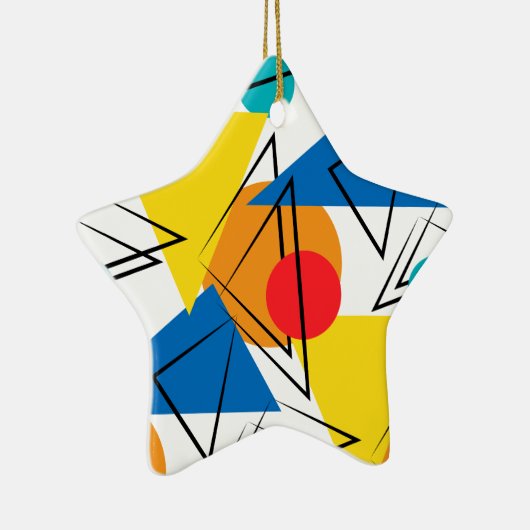 Retrohedendaagse geometrische kleurrijke patronen keramisch ornament (Rechts)