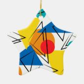 Retrohedendaagse geometrische kleurrijke patronen keramisch ornament (Voorkant)