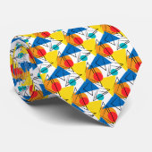 Retrohedendaagse geometrische kleurrijke patronen stropdas (Opgerold)