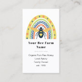 Retroimehouder Apiary Organic Honey Bee Rainbow Visitekaartje (Voorkant)