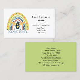 Retroimehouder Apiary Organic Honey Bee Rainbow Visitekaartje