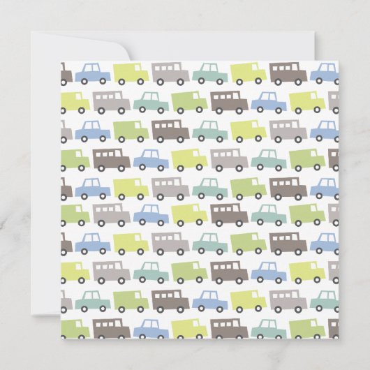 Retrojongens Speelgoed Baby shower Kaart (Achterkant)