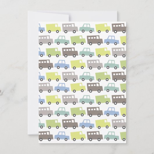 Retrojongens Speelgoed Baby shower Kaart (Achterkant)