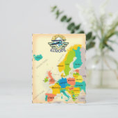 Retrokaart van Europa. (Staand voorkant)