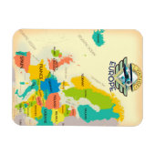 Retrokaart van Europa. Magneet (Horizontaal)