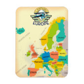 Retrokaart van Europa. Magneet (Verticaal)