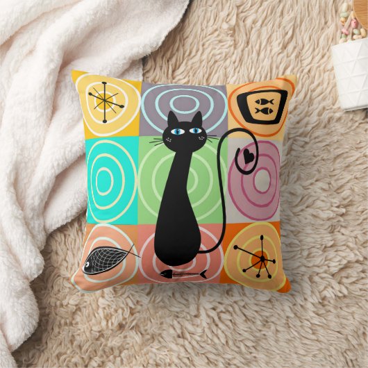 Retrokat en vis kussen (Deken)