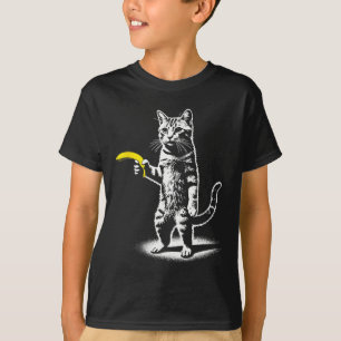Retrokat met banaan meme Mannen vrouwen Kinder nie T-shirt