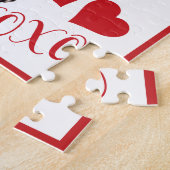 Retrokat met bloemen Valentijnsdag Legpuzzel (Zijkant)