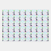 Retrokat met mama hart en bloemen inpakpapier vel (Voorkant 3)