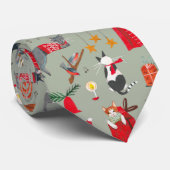 Retrokatten  kerst stropdas (Opgerold)