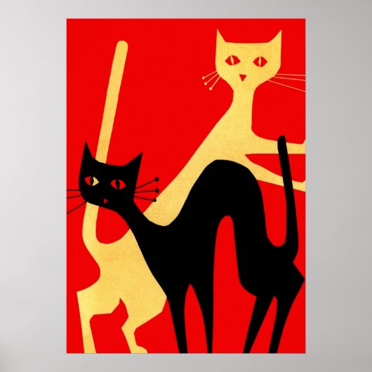 Retrokatten,  minimaal Poster (Voorkant)