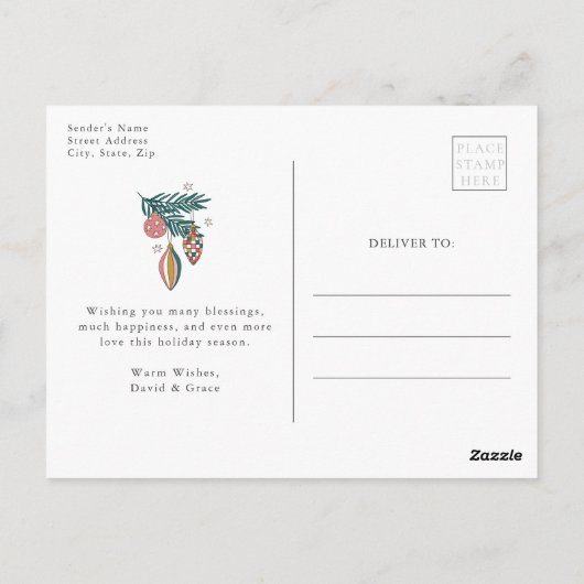 Retrokerst Briefkaart (Achterkant)