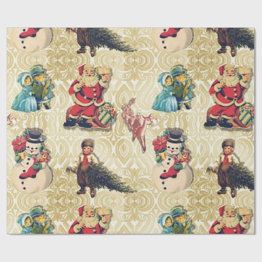 Retrokerst Cadeaupapier (Vlak)