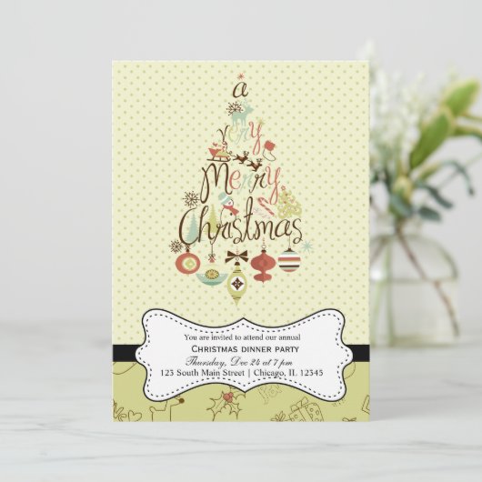 Retrokerst Kaart (Staand voorkant)