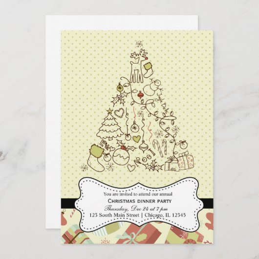 Retrokerst Kaart (Voorkant / Achterkant)