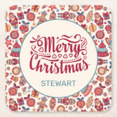 Retrokerst Kartonnen Onderzetters (Voorkant)