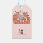 Retrokerst | Kerstmis | Joy to the World Gif Cadeaulabel (Voorkant)