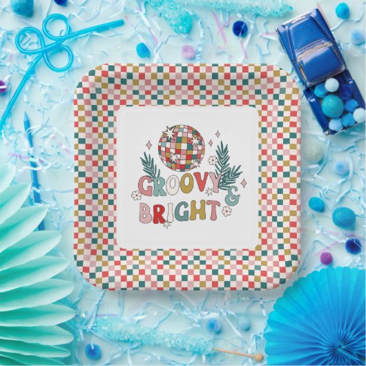 Retrokerst Papieren Bordje (Feest)