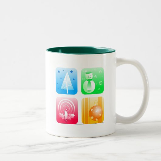 Retrokerst Tweekleurige Koffiemok (Rechts)