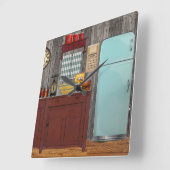 Retrokeuken Vierkante Klok (Hoek)