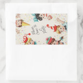 -retrokinderen-dag uitnodigen rechthoekige sticker (Tas)