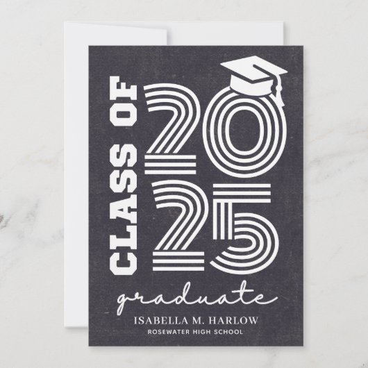 Retroklas van het Highschool Afstuderen 2025 Aankondiging (Voorkant)