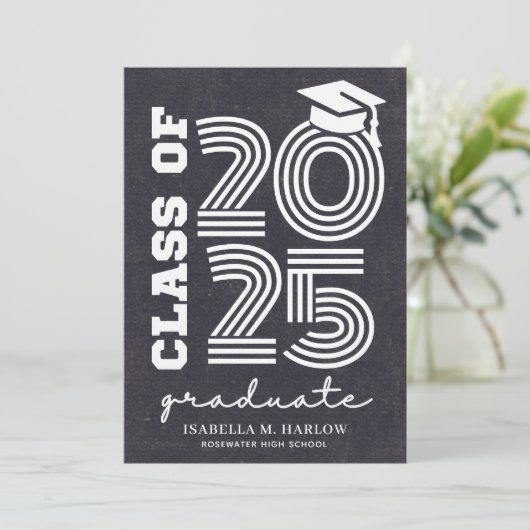 Retroklas van het Highschool Afstuderen 2025 Aankondiging (Staand voorkant)