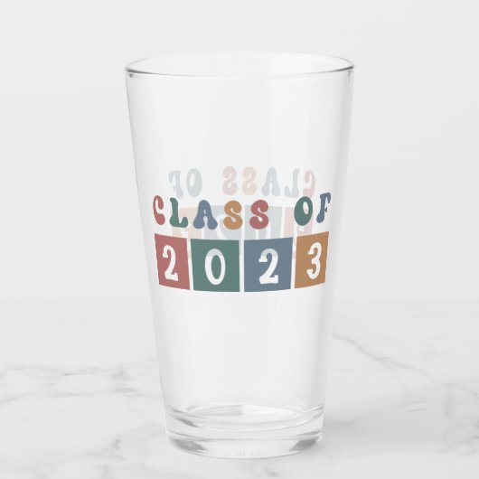 Retroklasse 2023 Schoolacademie — Gift Glas (Voorkant)