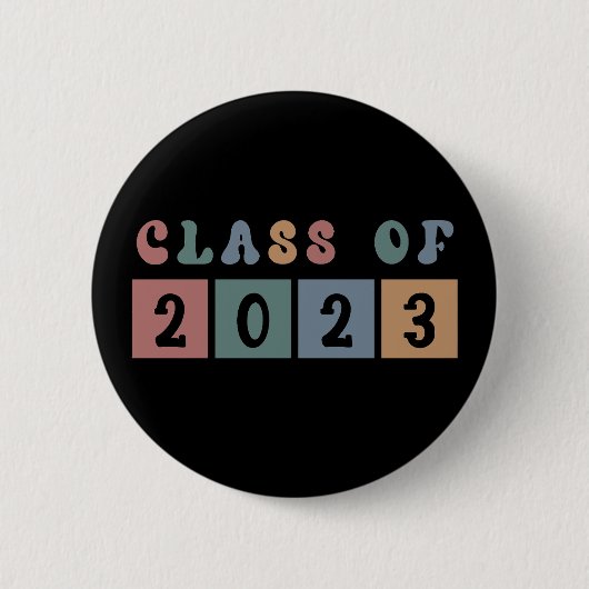 Retroklasse 2023 Schoolacademie — Gift Ronde Button 5,7 Cm (Voorkant)