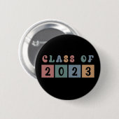 Retroklasse 2023 Schoolacademie — Gift Ronde Button 5,7 Cm (Voorkant /achterkant)