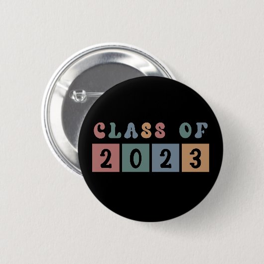 Retroklasse 2023 Schoolacademie — Gift Ronde Button 5,7 Cm (Voorkant /achterkant)