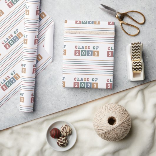 Retroklasse van 2023-Afstuderen Cadeaupapier (Crafts)