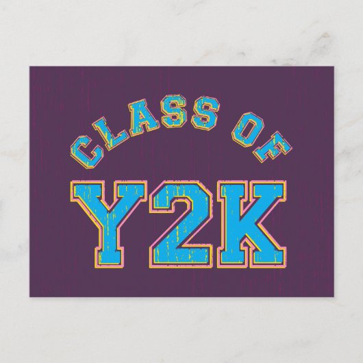 Retroklasse Y2K Briefkaart (Voorkant)