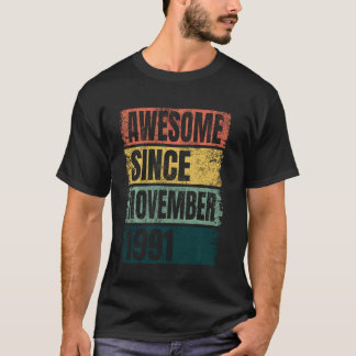 Retrokleuren 29e verjaardag Geweldige sinds novemb T-shirt