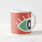 Retrokleuren abstract kunstoog grote koffiekop (Voorkant rechts)