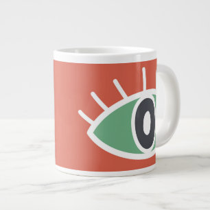 Retrokleuren abstract kunstoog grote koffiekop