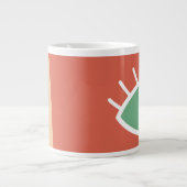 Retrokleuren abstract kunstoog grote koffiekop (Voorkant)