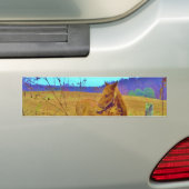 Retrokleurige paarden bumpersticker (Op auto)