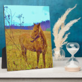 Retrokleurige paarden fotoplaat (Zijkant)