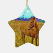 Retrokleurige paarden keramisch ornament (Rechts)