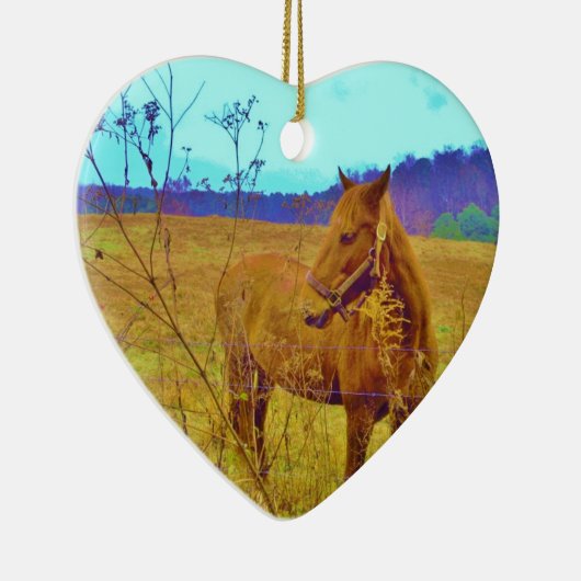 Retrokleurige paarden keramisch ornament (Rechts)