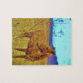 Retrokleurige paarden legpuzzel (Horizontaal)