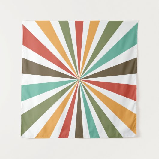 Retrokleurige strepen op transparante achtergrond wandkleed (Voorkant (horizontaal))