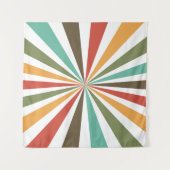 Retrokleurige strepen op transparante achtergrond wandkleed (Voorkant)