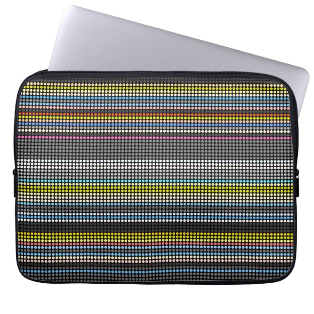  retrokleurige strips art. 12 laptop sleeve (Voorkant)